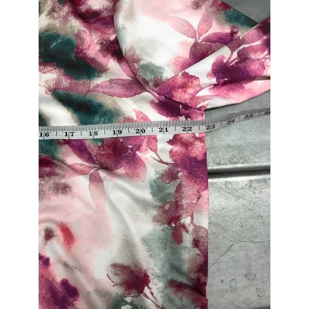 Chicos Floral Sweater Womens XL Purple Flower Tie Dye Quarter Zip - Picture 7 of 9